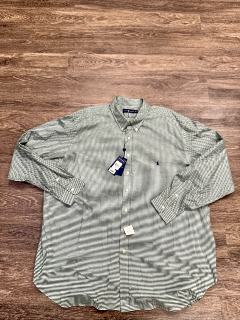 NWT Polo Ralph Lauren 4XLT Tall Green Gingham Cotton Button Down Shirt